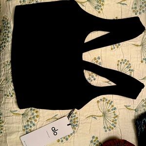 Alo ribbed chic bra  tank in black